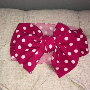 Pink polka dot head wrap